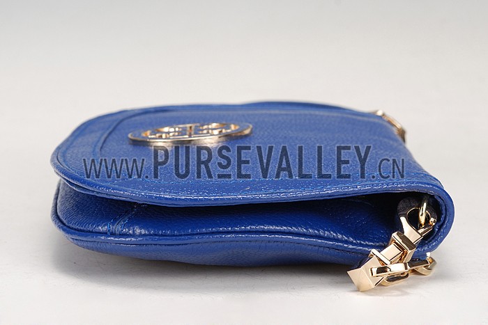 Tory Burch Amanda Logo Clutch Dark Blue 607611
