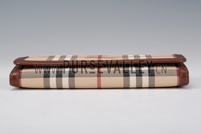 Burberry Haymarket Check Large Purse Brown