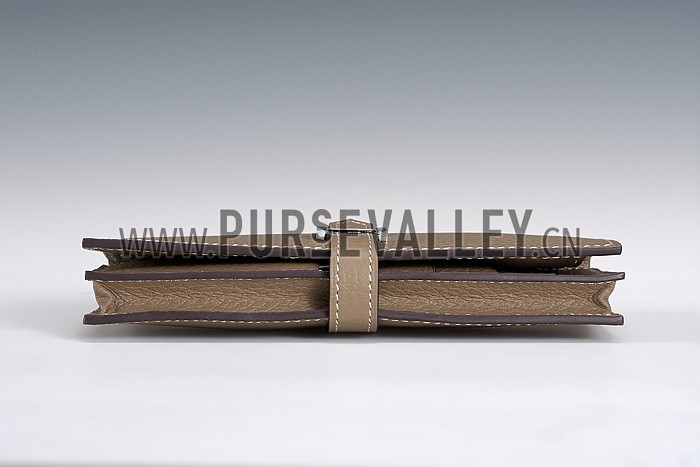 Hermes Bearn Wallet Etoupe Grey 608077