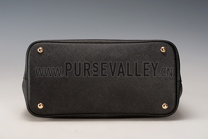 Prada Saffiano Double Tote Black