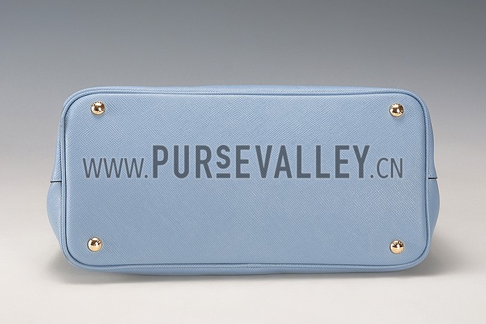 Prada Saffiano Double Tote Light Blue