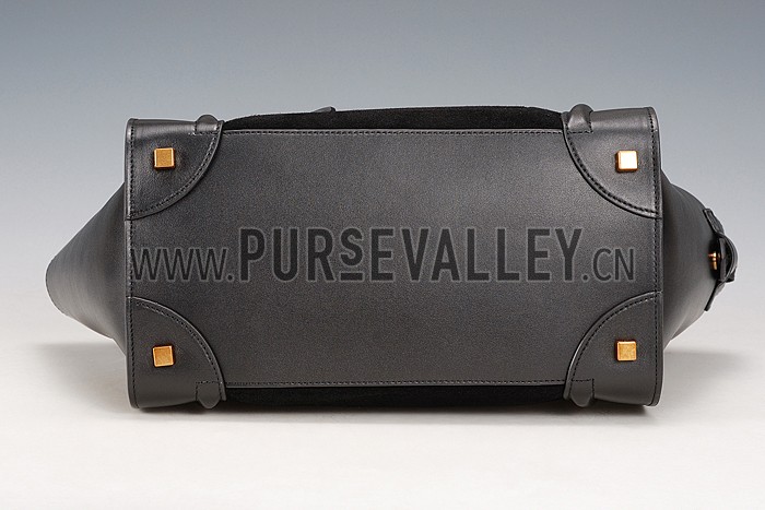 Celine Mini Luggage Black Leather/Suede Leather