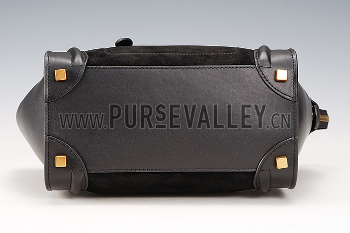 Celine Micro Luggage Black Leather/Suede Leather