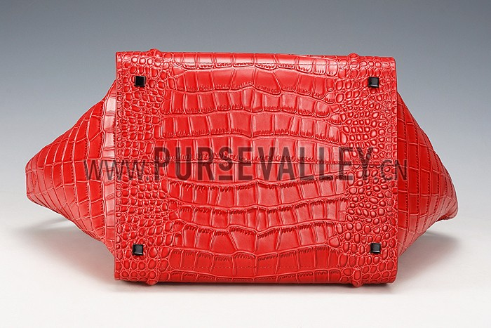 Celine Phantom Medium Red Crocodile Leather