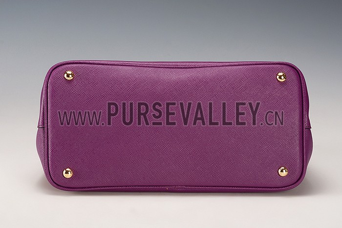 Prada Saffiano Double Tote Purple