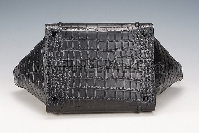 Celine Phantom Medium Black Crocodile Leather