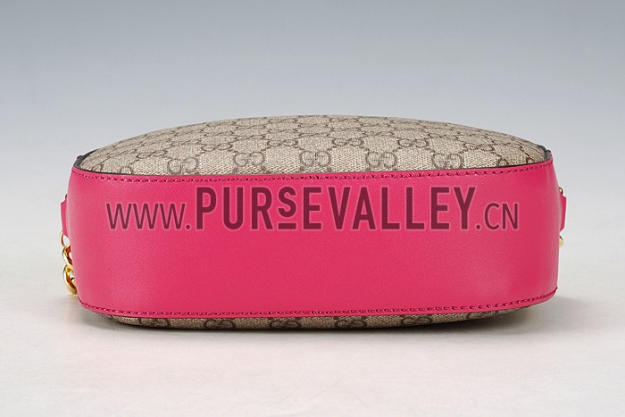 Gucci Supreme Canvas Mini Chain Bag Red & Fuchsia