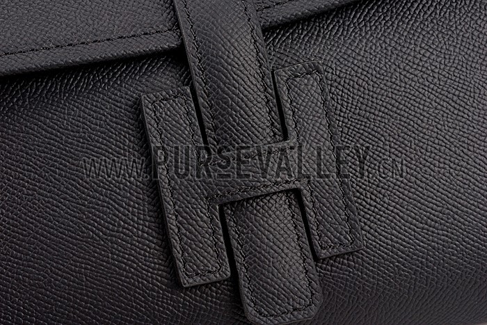 Hermes Jige Elan 29 Black Clutch 608008