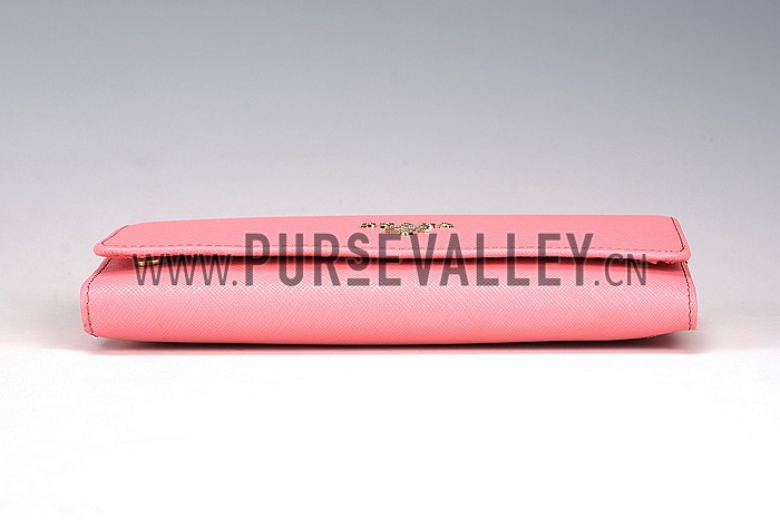 Prada Saffiano Leather Pink Wallet