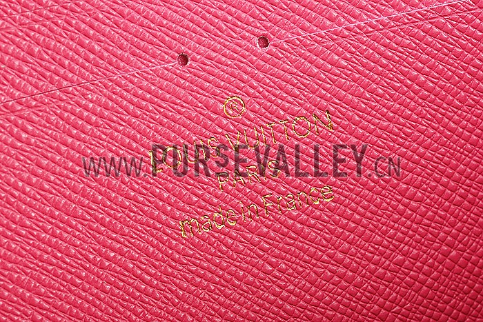 Louis Vuitton Monogram Canvas Zippy Wallet With Rose Leather Zipper Pull 608253
