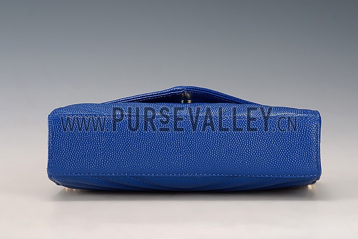 Saint Laurent Monogram Wallet On Chain Blue