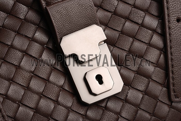 Bottega Veneta Intrecciato Nappa Top Large Handle Brown Bag