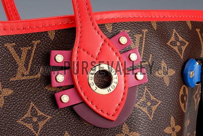 Louis Vuitton Monogram Totem Neverfull Red