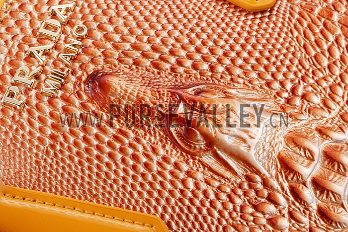 Prada Promenade Crocodile Leather Bag Yellow