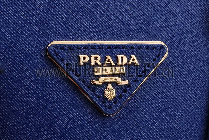 Prada Saffiano Small Leather Blue Bag