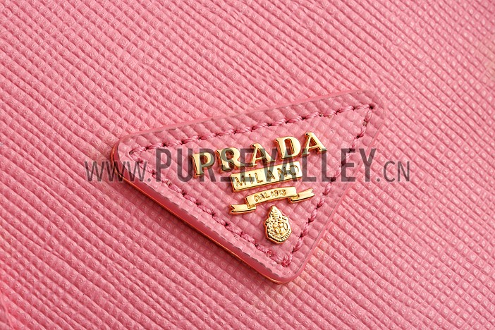 Prada Saffiano Double Tote Pink