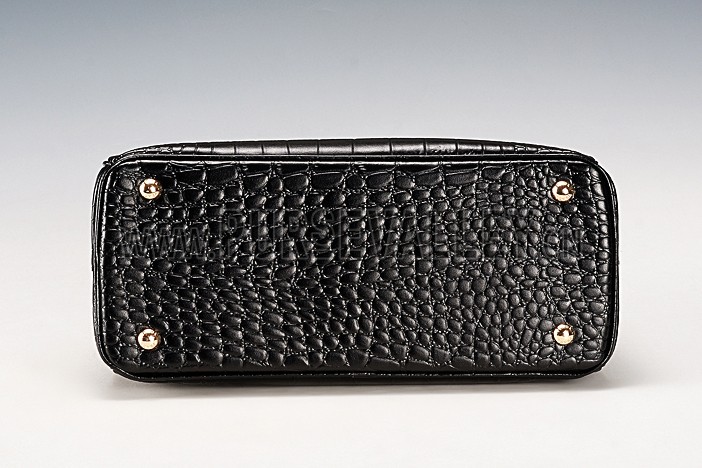 Prada Saffiano Crocodile Leather Black Bag