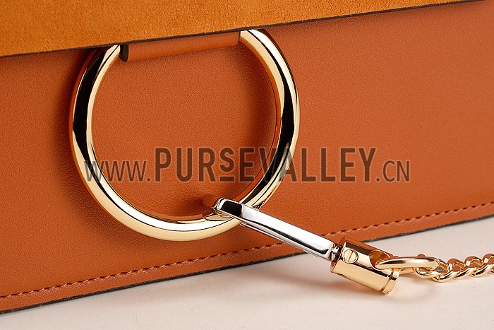 Chloe Faye Small Bag Brown Suede Leather Flap