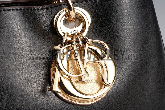 Diorissimo Medium Dark Gold and Black City Bag