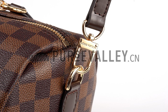 Louis Vuitton Damier Ebene Speedy 25 Bag With Chain Shoulder Strap