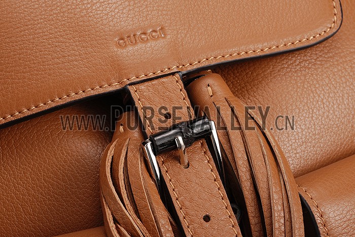 Gucci Bamboo Leather Backpack Brown