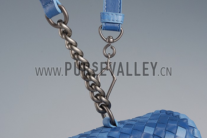 Bottega Veneta Two Toned Light Blue and Blue Intrecciato Nappa Bag