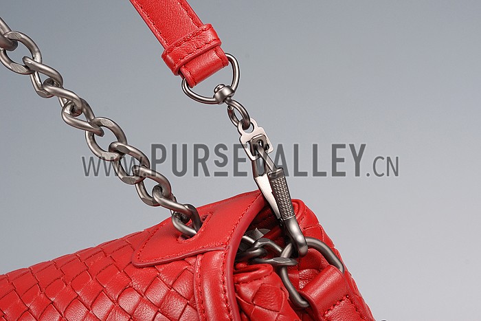 Bottega Veneta Rialto Shoulder Red Bag