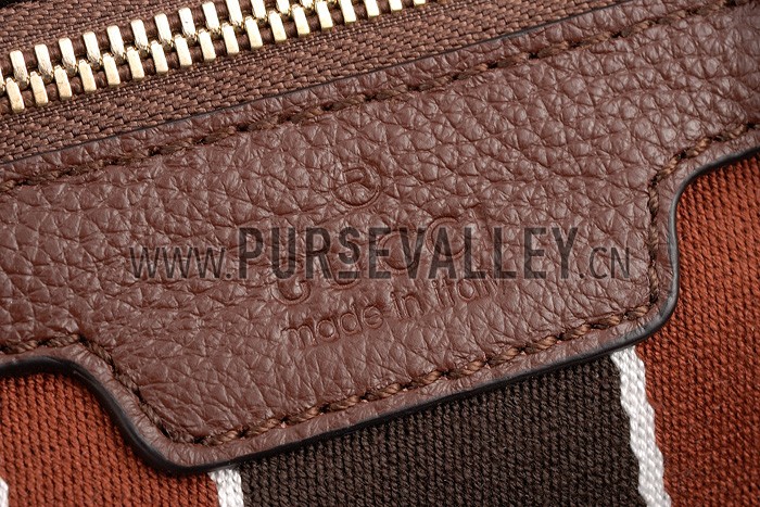 Gucci Vintage Web Boston Bag Brown