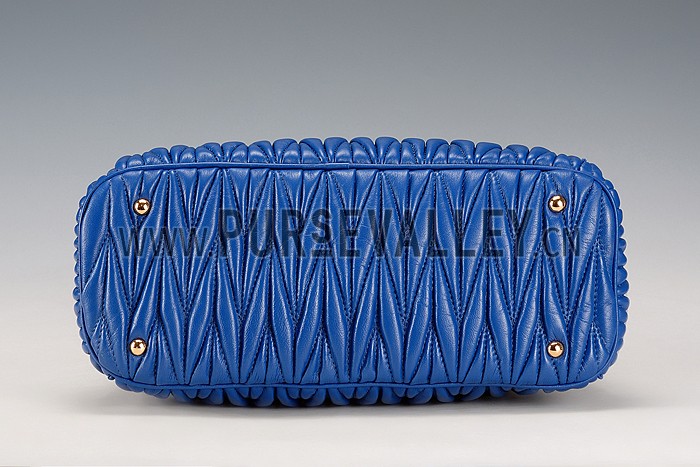 Miu Miu Matelasse Tote Blue