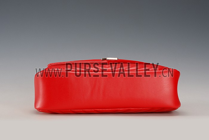 Saint Laurent College Matelasse Large Bag Red