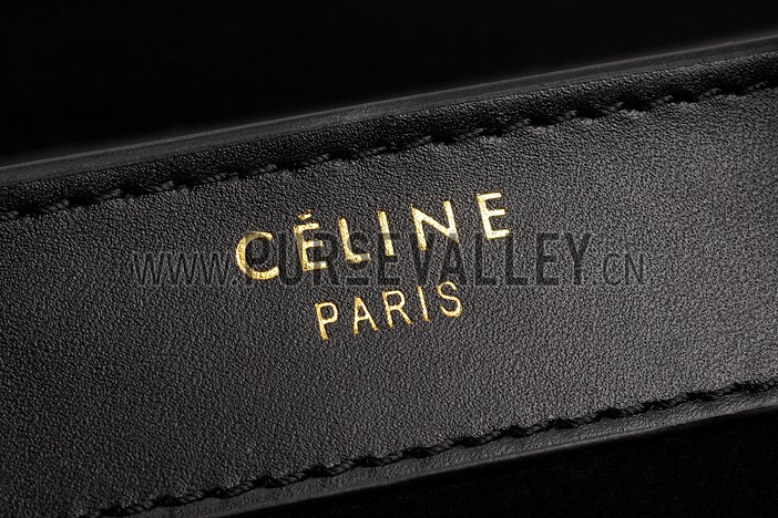 Celine Nano Luggage Black Leather and Suede