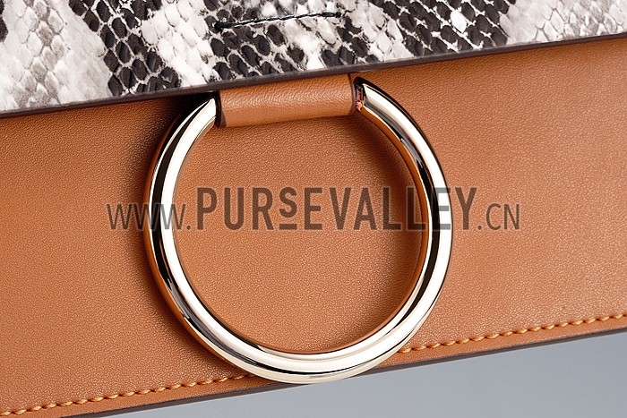 Chloe Faye Small Bag Tan and Python Pattern