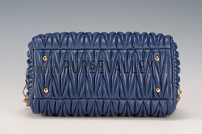 Miu Miu Matelasse Top Handle Large Dark Blue