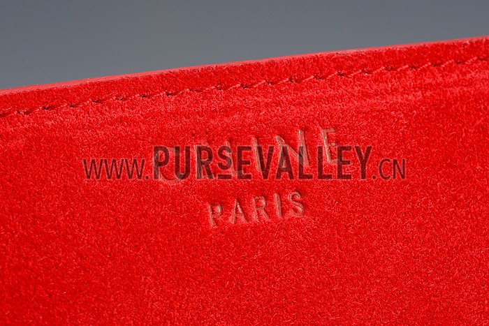 Celine Phantom Luggage Suede Leather Red