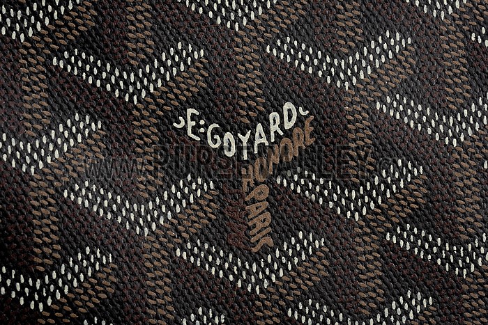 Goyard Medium Pouch Black And Tan Leather Trim