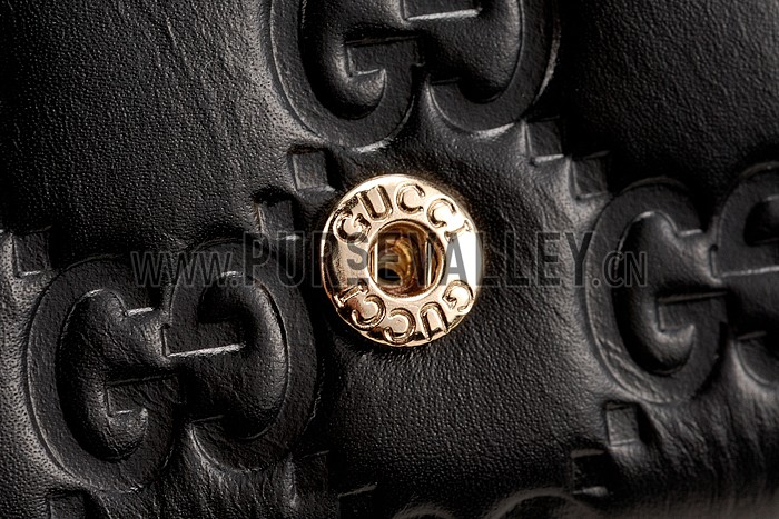 Gucci Signature Black Wallet With Web Detail