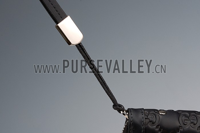 Gucci Signature Black Wrist Wallet With Web Detail