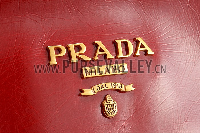 Prada Classic Patent Leather Satchel Red