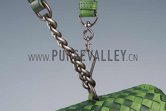 Bottega Veneta Two Toned Light Green and Green Intrecciato Nappa Bag