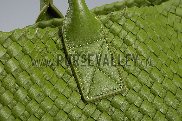Bottega Veneta Woven Ostrich Large Tote Green