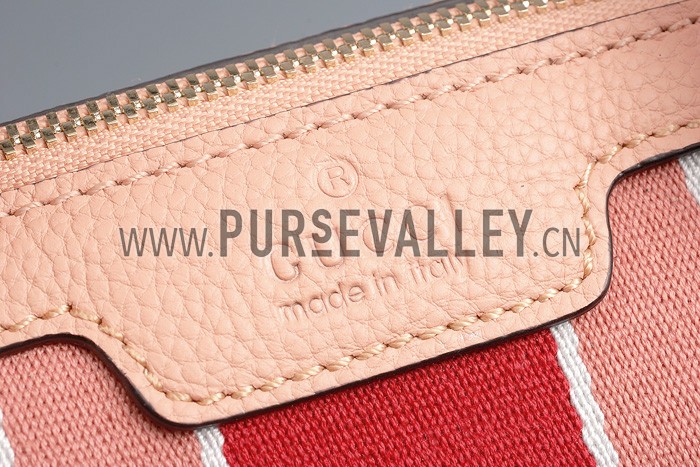 Gucci Vintage Web Boston Bag Peach