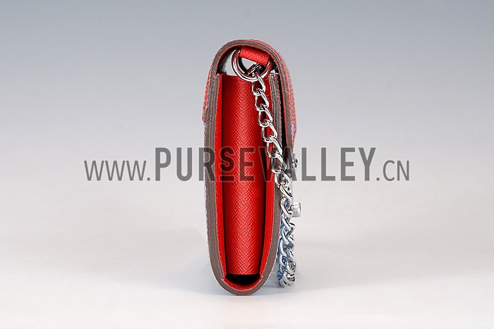 Louis Vuitton Tribal Mask Chaine Wallet Epi Red Blue