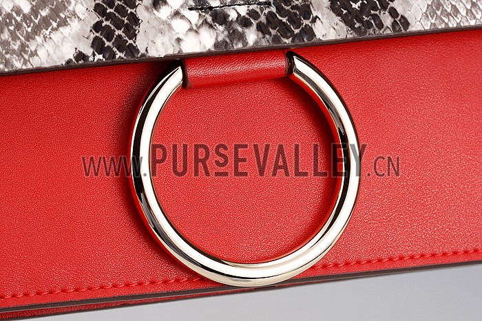 Chloe Faye Small Bag Red and Python Pattern