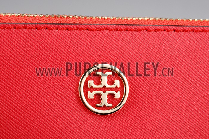 Tory Burch Robinson Double Zip Red Tote