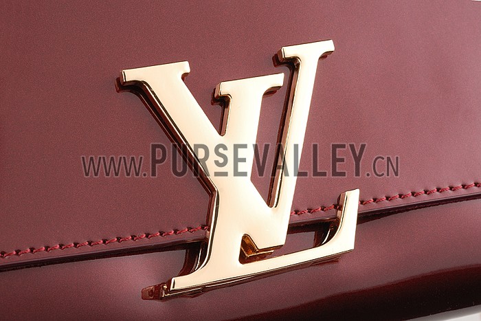 Louis Vuitton Chain Louise Patent Leather Dark Red