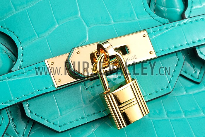 Hermes Birkin 35 Crocodile Leather Lagoon 608054