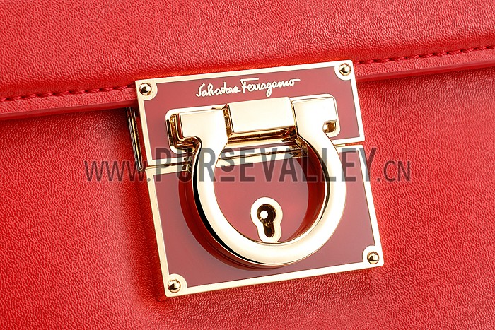 Salvatore Ferragamo Sofia Mini Leather Tote Red
