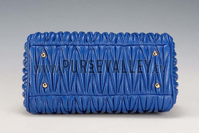 Miu Miu Matelasse Top Handle Large Blue