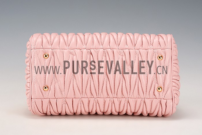 Miu Miu Matelasse Top Handle Large Light Pink