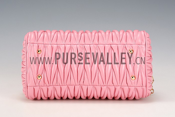 Miu Miu Matelasse Top Handle Large Pink